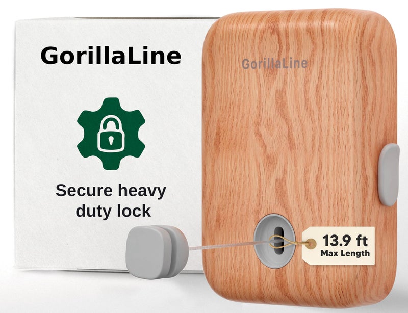GorillaLine  Retractable Clothesline Indoor Outdoor Clothes Line  Heavy Duty Clothes Drying Laundry Line  Wall Mounted Drying Rack  Air Dry Clothing