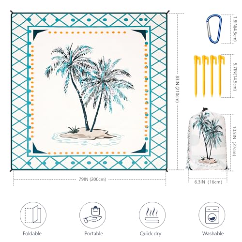 HIHOHO Beach Blanket Waterproof Sandproof Extra Large Beach Mat 79 X 83120x108for 18 Adults Quick Drying Durable Outdoor Picnic Mat for Beach Travel Camping Hiking - Image 3
