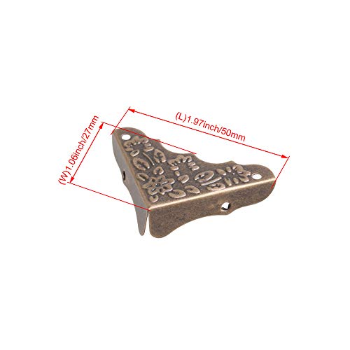 BQLZR Vintage Antique Decorative Corner Guards Desk Cover Bronze Pack of 20 - Image 4