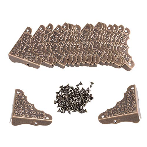 BQLZR Vintage Antique Decorative Corner Guards Desk Cover Bronze Pack of 20 - Image 1