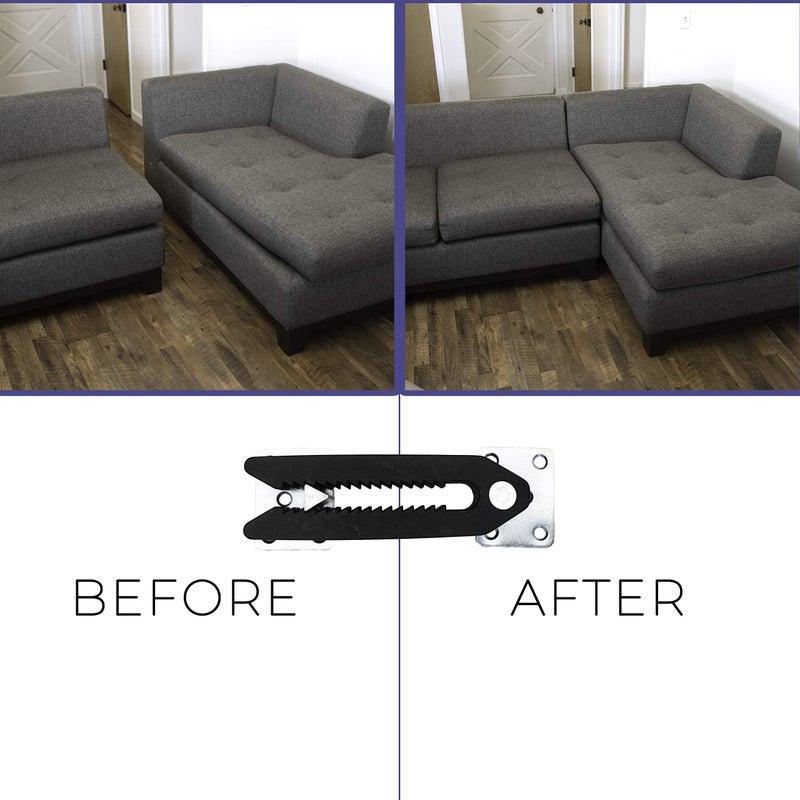 Couch Clamp Steel Non-Slip Sectional Connectors for Sliding Sofas, Adjustable Clips to Keep Sectional Couch Together, Prevent Floor Scratches and Keep Sectional from Sliding (4 Pack) - Image 2