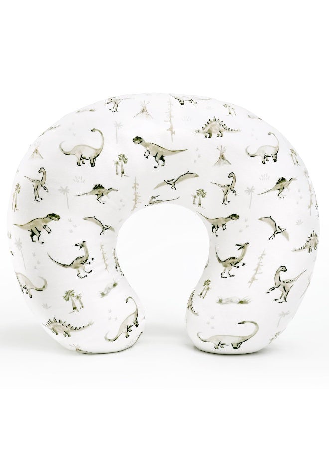 GRSSDER Nursing Pillow Cover Stretchy Minky Removable Nursing Covers for Breastfeeding Pillows, Ultra Soft Comfortable Slipcover for Boy and Girls, Stylish Pretty Dinosaur - Image 1