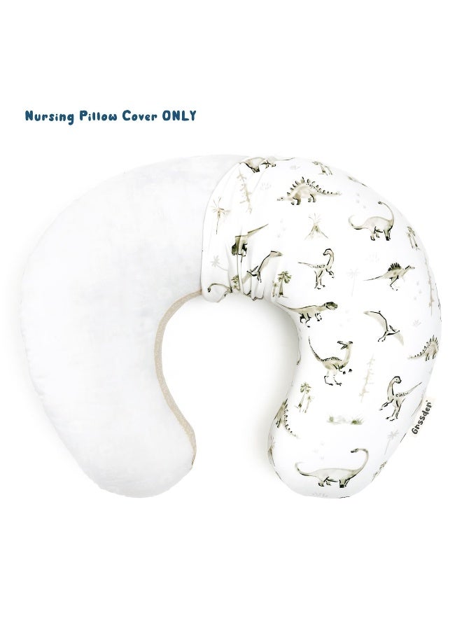 GRSSDER Nursing Pillow Cover Stretchy Minky Removable Nursing Covers for Breastfeeding Pillows, Ultra Soft Comfortable Slipcover for Boy and Girls, Stylish Pretty Dinosaur - Image 2