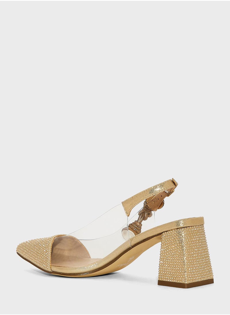 MENBUR - Pointed Toe Mid Heel Sandals - Image 1