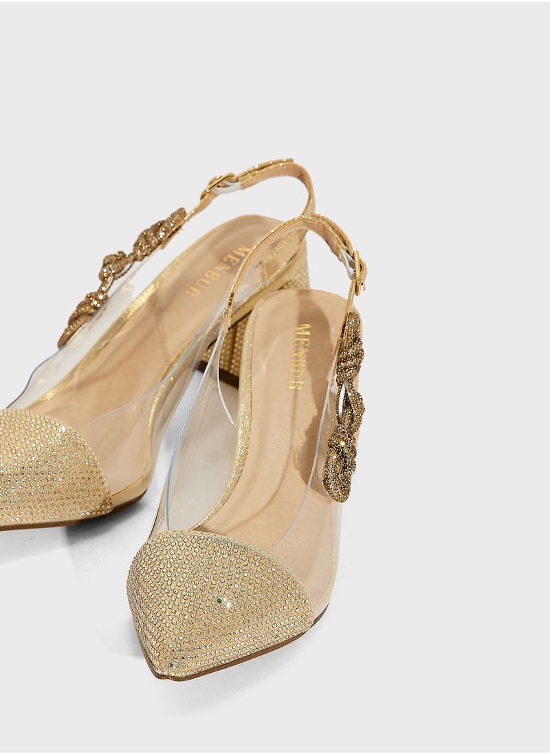 MENBUR - Pointed Toe Mid Heel Sandals - Image 1