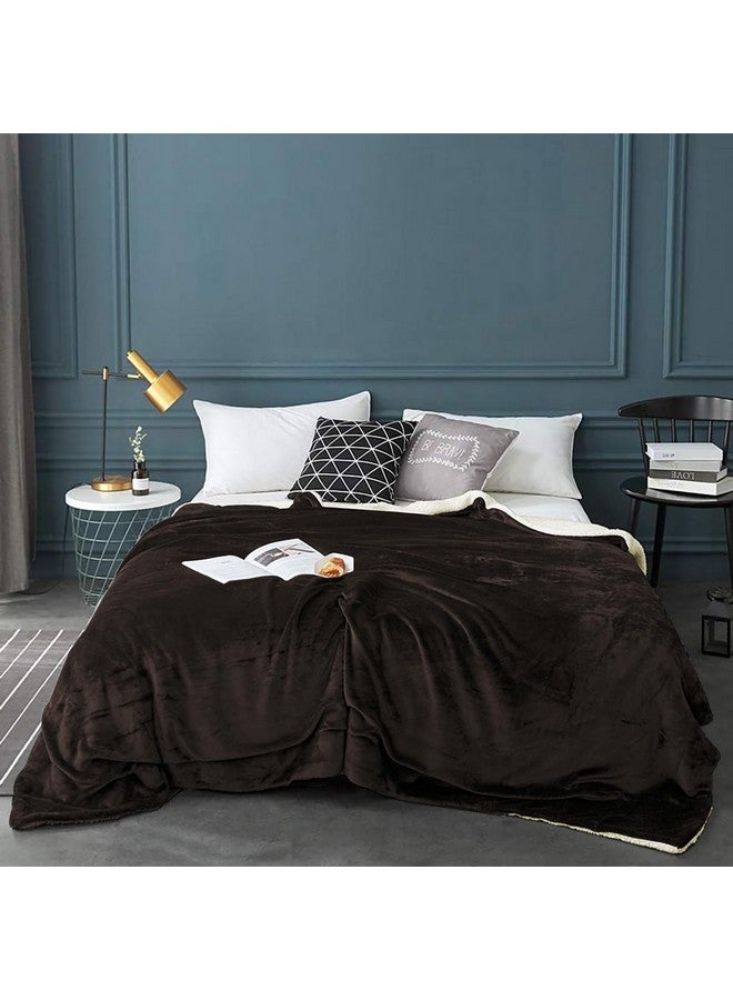 Homestan Homestan Sherpa Fleece AC Blanket Double Bed 220GSM, Ultra Soft King Size Blanket for Summer 88x90 inches (Brown, Double) - Image 3