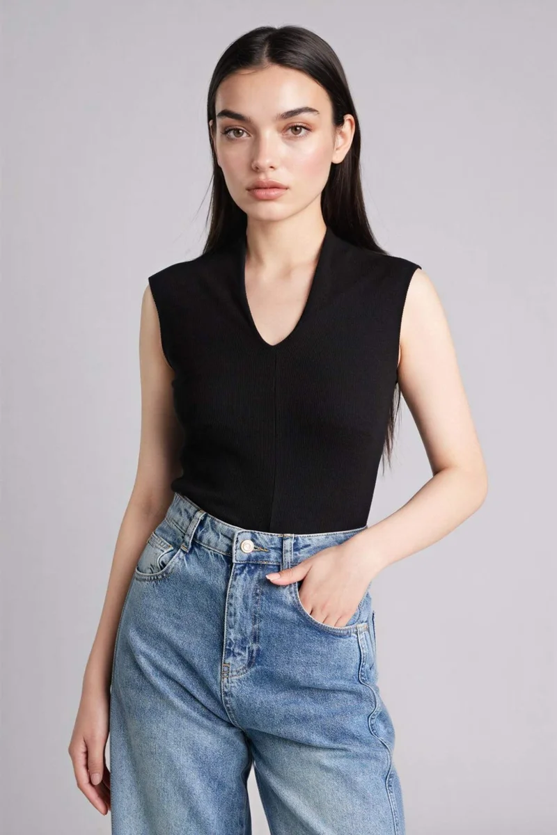 DeFacto Slim Fit Camisole V-Neck Tank Top