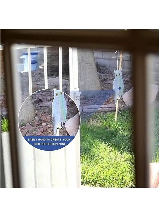قطعتان من جهاز تخويف التحكم في طارد الطيور، بومة طاردة للطيور بالليزر عاكسة للضوء بومة طاردة للطيور للمنزل والحديقة والشرفة/البستان - Image 3