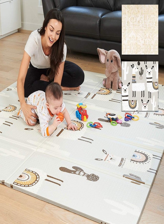 TAPUJI Extra Large Reversible Baby Play Mat, BPA Free Learning & Crawling Foldable Foam Mat for Kids, Toddlers (6.5x5 ft) - Image 1
