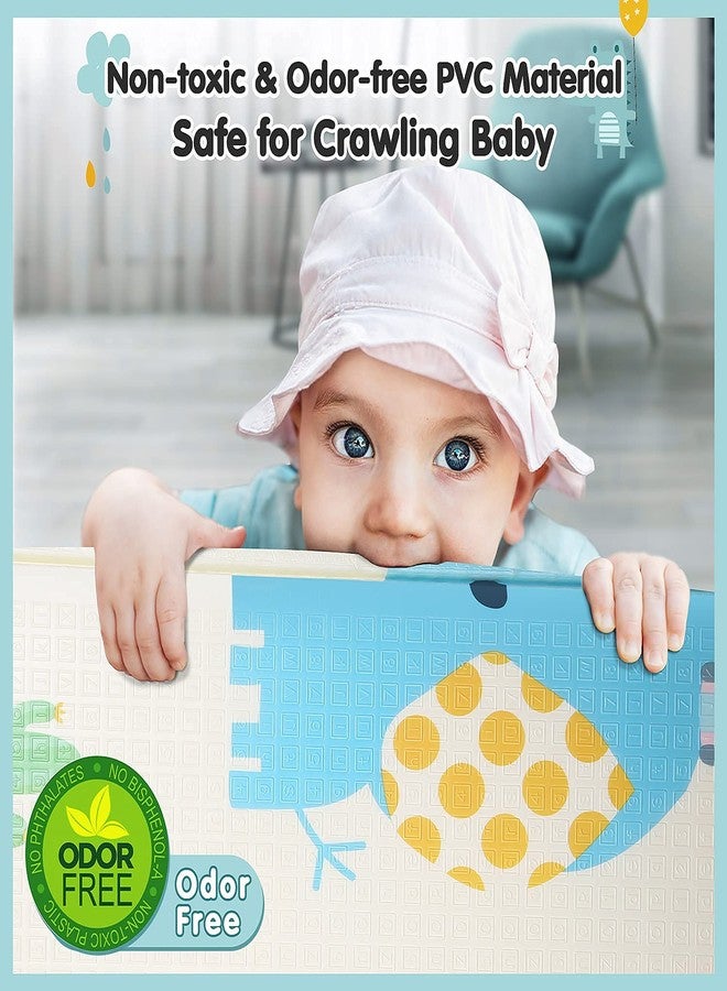 TAPUJI Extra Large Reversible Baby Play Mat, BPA Free Learning & Crawling Foldable Foam Mat for Kids, Toddlers (6.5x5 ft) - Image 2