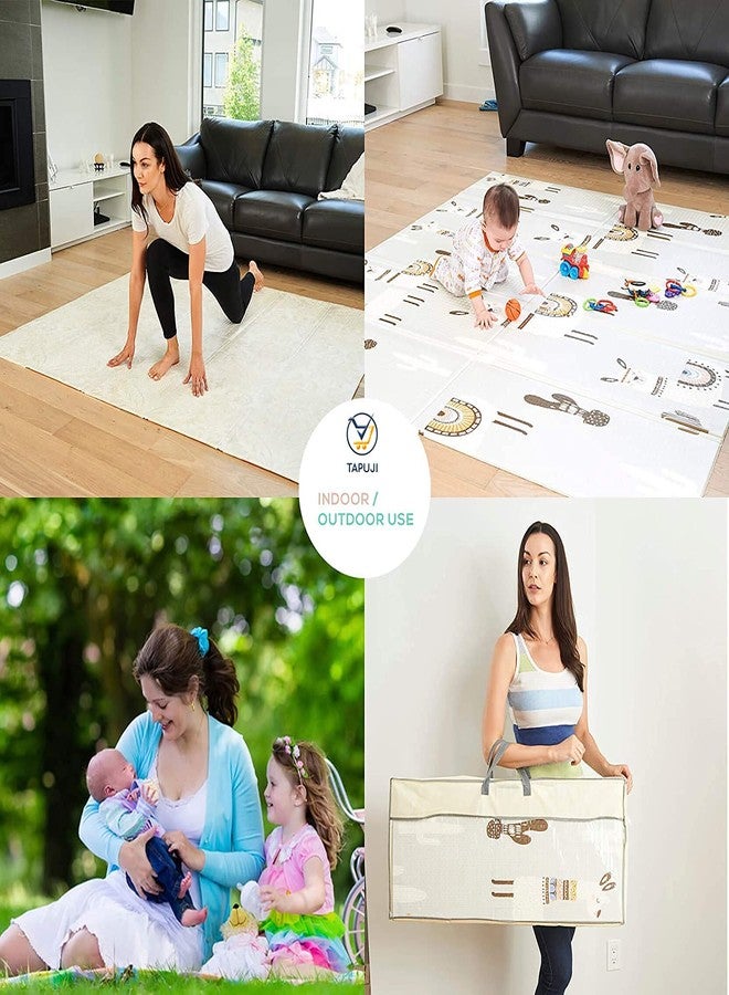 TAPUJI Extra Large Reversible Baby Play Mat, BPA Free Learning & Crawling Foldable Foam Mat for Kids, Toddlers (6.5x5 ft) - Image 3