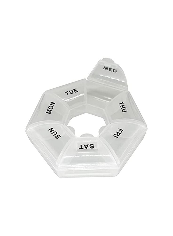 Spaceshoop Medicine Organizer Tablet Case Portable Simple All match 7 Days Weekly Pill Box Plastic Pure Color Health Beauty Tablet Case - Image 1