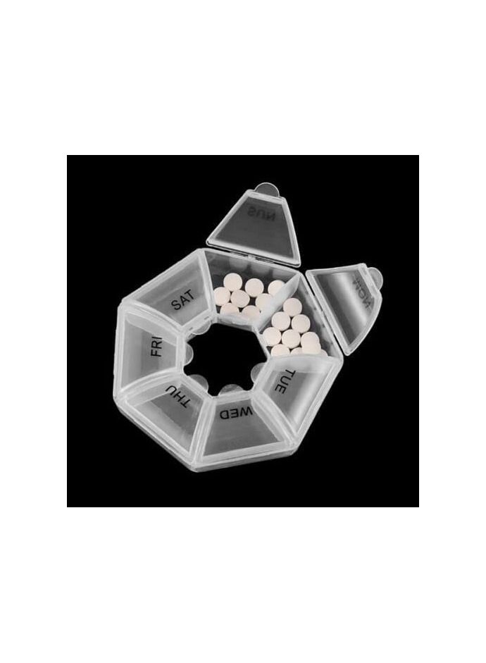 Spaceshoop Medicine Organizer Tablet Case Portable Simple All match 7 Days Weekly Pill Box Plastic Pure Color Health Beauty Tablet Case - Image 2