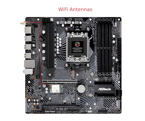 ASRock B650M PG Lightning WiFi 6E AMD Ryzen 9000/8000/7000 Series Socket AM5 B650 DDR5 up to 7200+ (OC) MHz 256 GB SATA3 6.0 Gb/s Micro ATX Motherboard M.2 RGB LED BIOS Flashback - Image 3