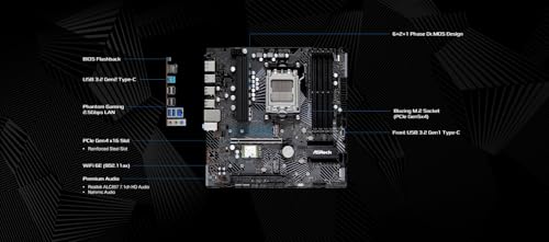 ASRock B650M PG Lightning WiFi 6E AMD Ryzen 9000/8000/7000 Series Socket AM5 B650 DDR5 up to 7200+ (OC) MHz 256 GB SATA3 6.0 Gb/s Micro ATX Motherboard M.2 RGB LED BIOS Flashback - Image 4
