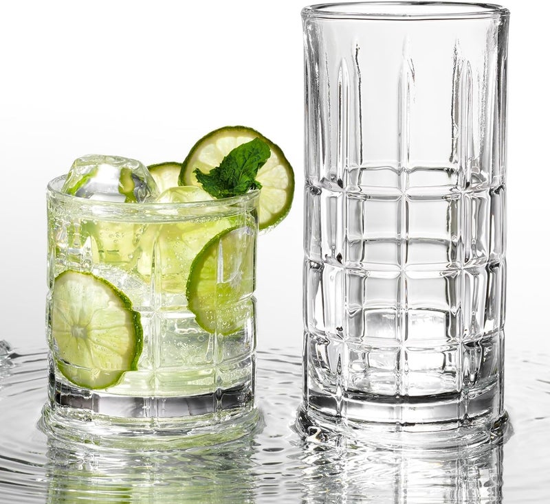 Anchor Hocking Manchester Drinking Glasses Set 16 Piece Set (8 Rocks Glasses & 8 Tumbler Glasses) - Image 3