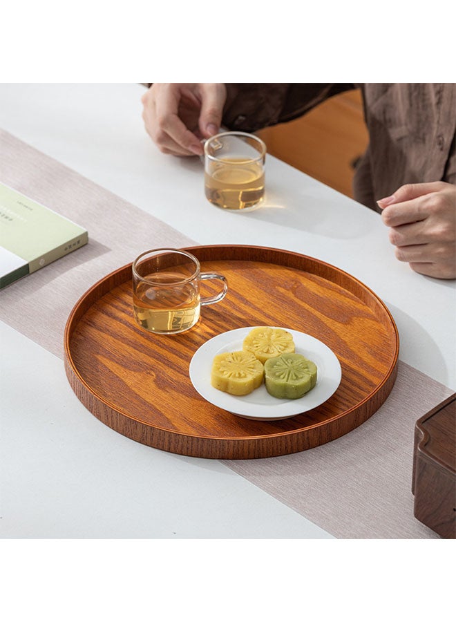 OMEVE 27cm Round Solid Coffee Wood Serving Tray, for Tea, Food & Drinks in Hotels, Restaurants, Coffee Shops - Image 2