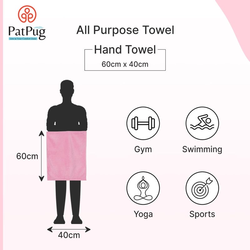 PatPug Ultrasoft Microfiber, 4 Piece Hand Towel Set, Comfortable, Fade Resistant, Highly Absorbent, Quick Drying (Dark Grey and Purple) - Image 4