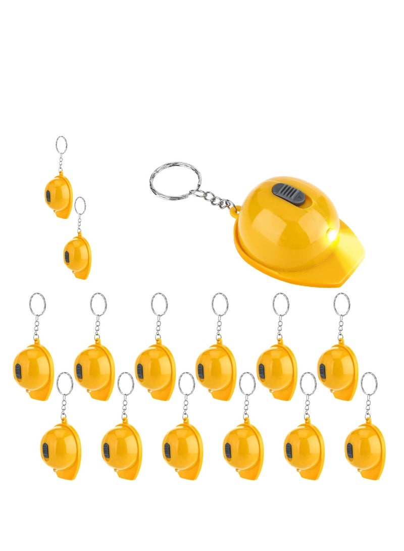 KASTWAVE Construction Party Favors Mini Flashlight Construction Key Chains,  Small Safety Hat  Keychain for Kids Construction Themed Birthday Party Gifts Prizes Supplies (15PCS) - Image 1
