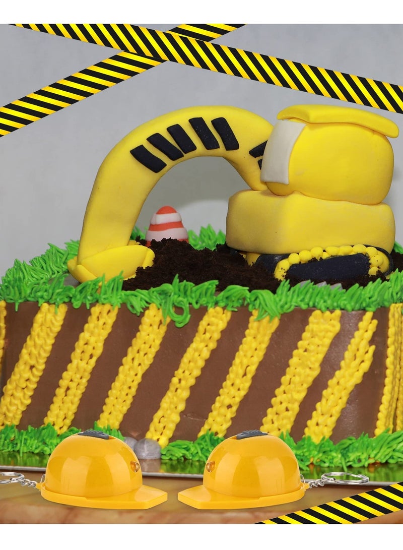 KASTWAVE Construction Party Favors Mini Flashlight Construction Key Chains,  Small Safety Hat  Keychain for Kids Construction Themed Birthday Party Gifts Prizes Supplies (15PCS) - Image 3