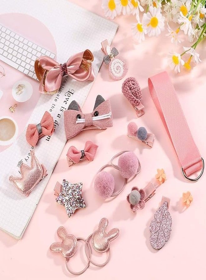 RASOFAB Zwerlin 18Pcs Little Girl Hair Clips, Elastic Hair Ties, Hair Accessories, Hair Bow Clip, Hairpins Set For Baby Girls (Multicolour) - Image 2