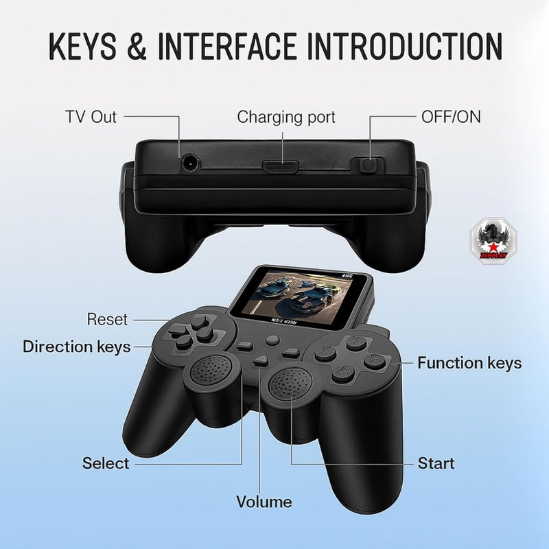 Zepplay Retro Handheld Game Console | 520 Built-in Classic Video Games | Rechargeable Portable Player with 3.0” Screen & TV Output | Fun Gift for Kids & Family Entertainment - Image 4