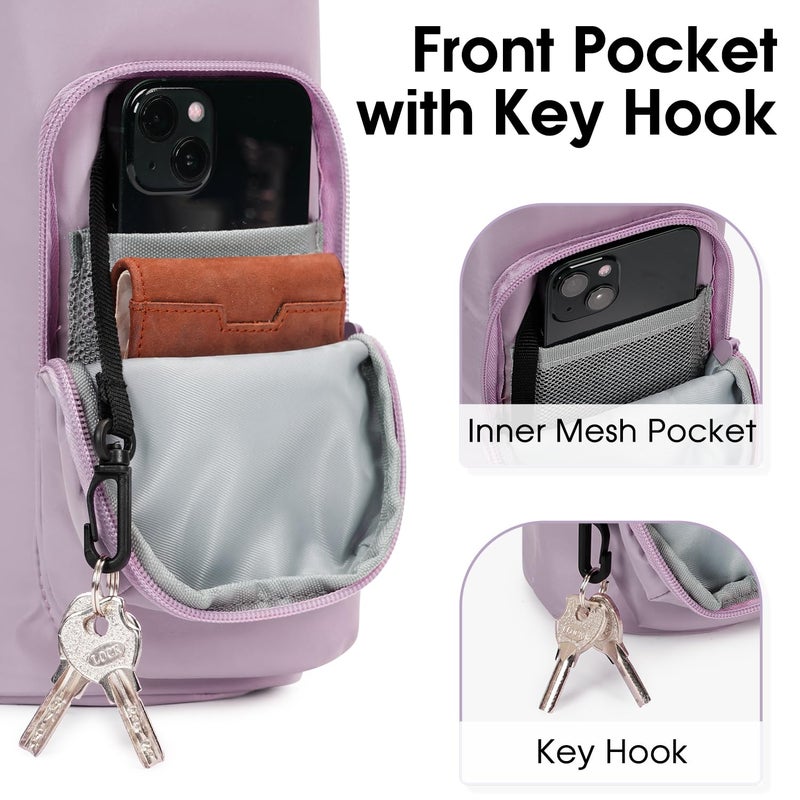Ceneda Water Bottle Carrier Bag with Phone Pocket 32oz 40oz Tumbler Insulated Water Bottle Holder with Adjustable Shoulder Strap Carrier Sling Bag (Purple) - Image 2
