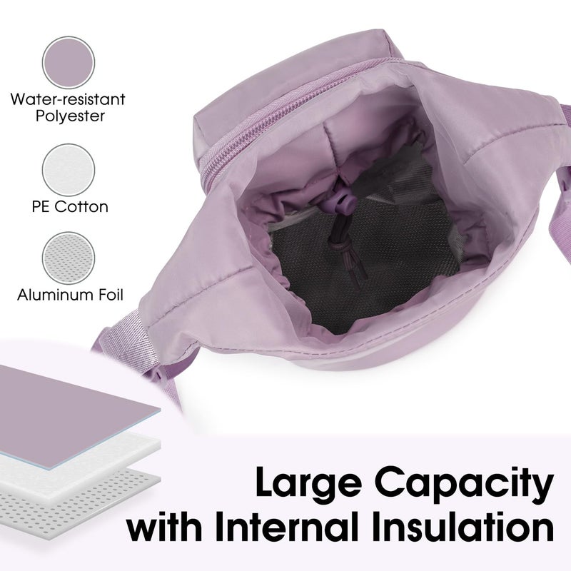 Ceneda Water Bottle Carrier Bag with Phone Pocket 32oz 40oz Tumbler Insulated Water Bottle Holder with Adjustable Shoulder Strap Carrier Sling Bag (Purple) - Image 3