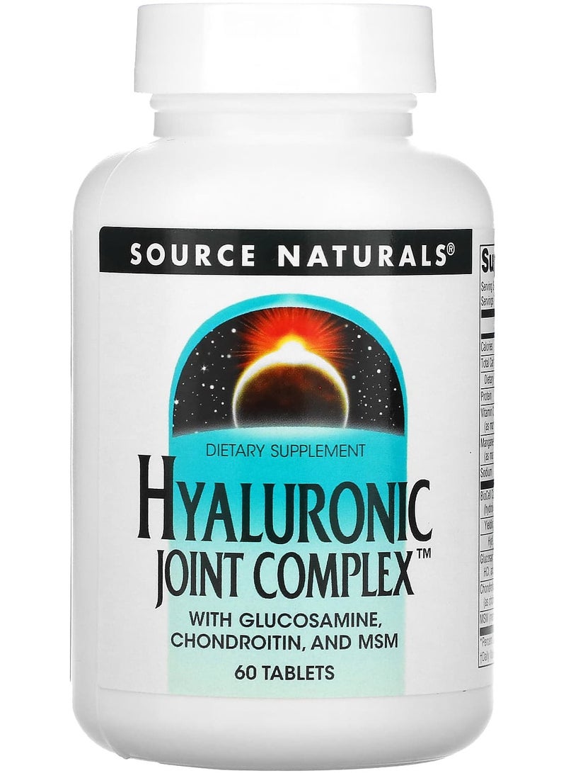 Source Naturals Hyaluronic Joint Complex with Glucosamine, Chondroitin and MSM, 60 Tablets