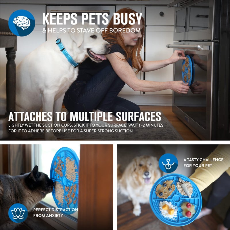 Hyper Pet IQ Treat Mat, Lick Mat for Dogs & Cats, Dental Care, Boredom Buster, Textured Surface, Suction Cups, 7.88x0.25x7.88in, Blue/Purple - Image 4