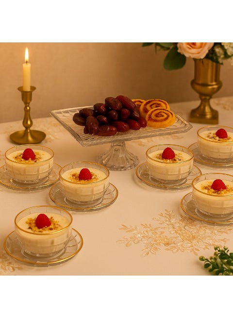 A Multi-Use Glass Serving Dish With A Base For Sweets And Fruits Clear Rectangular Size 31X26X11.5 Cm