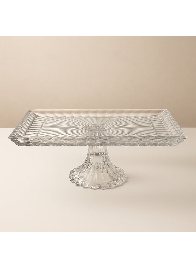 Elegant A Multi-Use Glass Serving Dish With A Base For Sweets And Fruits Clear Rectangular Size 31X26X11.5 Cm - Image 2