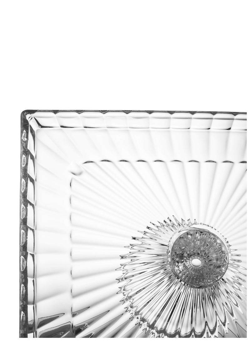 Elegant A Multi-Use Glass Serving Dish With A Base For Sweets And Fruits Clear Rectangular Size 31X26X11.5 Cm - Image 5