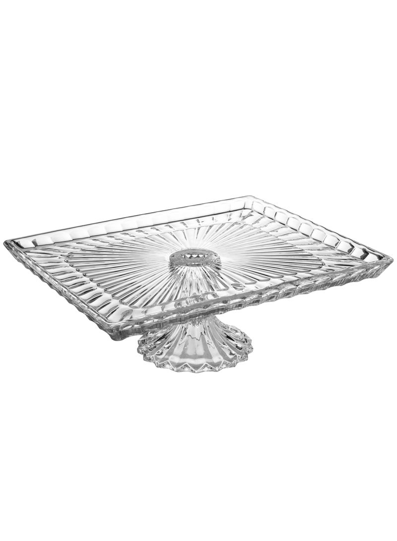 Elegant A Multi-Use Glass Serving Dish With A Base For Sweets And Fruits Clear Rectangular Size 31X26X11.5 Cm - Image 4