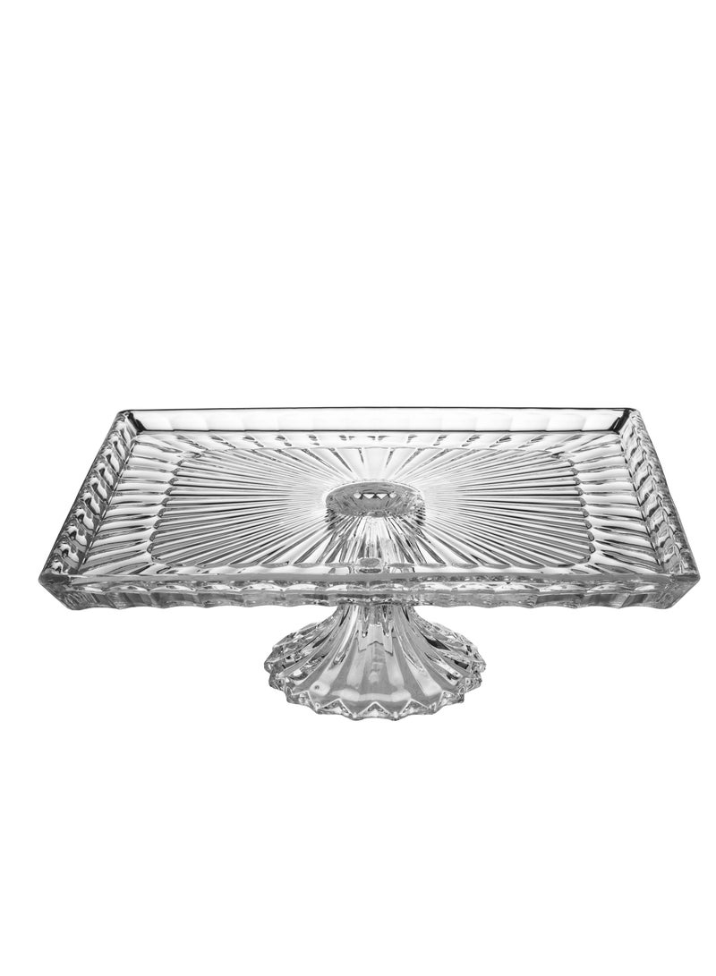 Elegant A Multi-Use Glass Serving Dish With A Base For Sweets And Fruits Clear Rectangular Size 31X26X11.5 Cm - Image 3