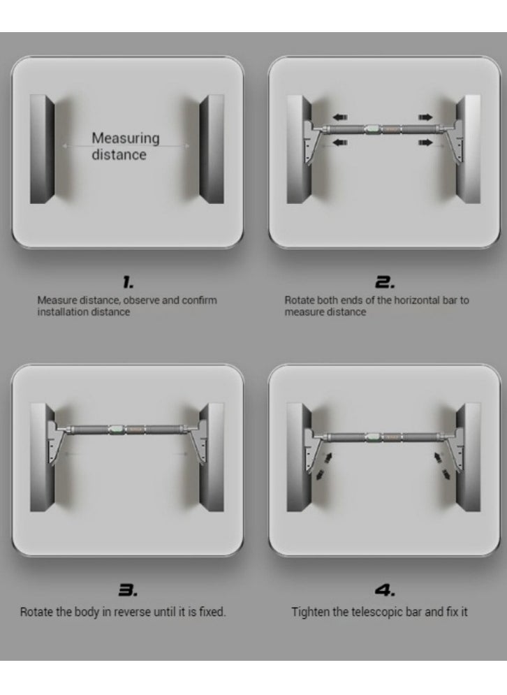 Doorway Pull up Bar, No-Screw Adjustable Chin Up Bar for Door Frame Over the Door Pull Up Bar for Doorway Home Gym Strength Training Bar Horizontal Bar for Exercise