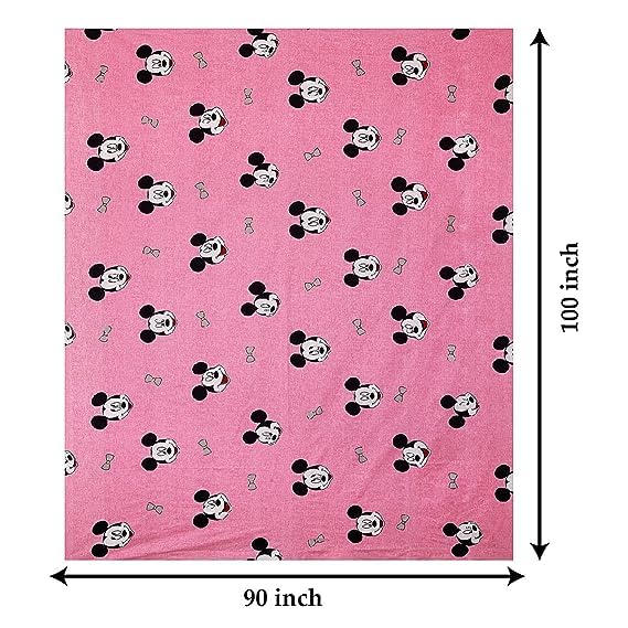 DECORUM 144 TC Microfibre Double 3D Luxury Bedsheet with 2 Pillow Covers - Queen Size (Pink Micky) - Image 2