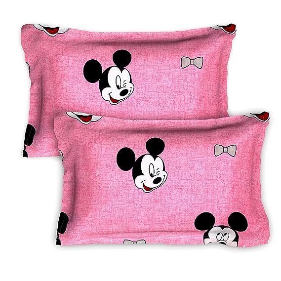 DECORUM 144 TC Microfibre Double 3D Luxury Bedsheet with 2 Pillow Covers - Queen Size (Pink Micky) - Image 4