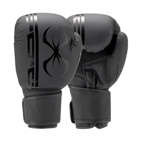 STING Armaplus Boxing Gloves MatteFinished HighTech Gloves for Boxing MMA Muay Thai and More ShockAbsorbent Boxing Gloves for Men and Women Boxing Equipment Black 16 Oz - Image 1