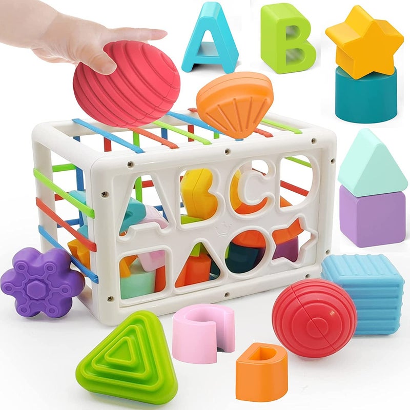 Baby Shape Sorter Toys for 6 Months Plus, 1st Birthday Gifts for Baby Boys Girls, Baby Sensory Toys for 12 Months, Montessori Toddler Toys for Baby age 1-2, Baby Toys for 18 Months