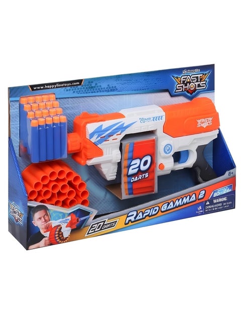 Fast Shots Foam Launcher Rapid Gamma 2 with 20 Foam Bullets - 590074