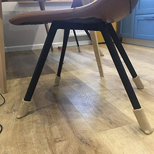 OEEKOI 24 PCS Furniture Leg Knitted Furniture protector - Chair Leg Floor Protectors for Avoid Scratches, Furniture Leg Socks for Moving Easily and Reduce Noise, Beige - Image 3