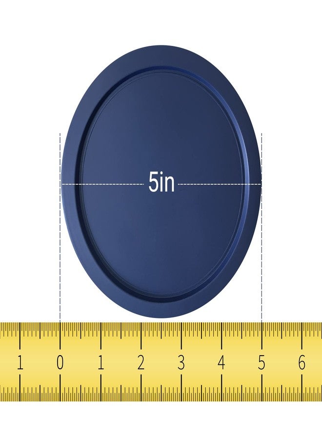 MRX Solutions Replacement Lids fits Pyrex 2-Cup Glass Food Storage Container Bowls, 5-Inch Plastic Round Lids Covers for Pyrex 7200-PC, Airtight & Leakproof (4-Pack, Blue) - Image 2