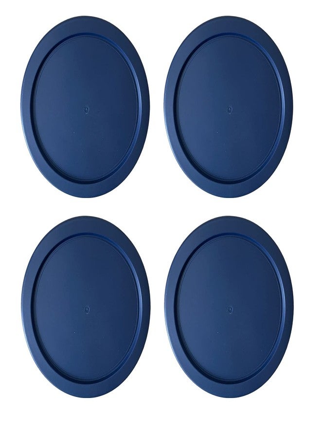 MRX Solutions Replacement Lids fits Pyrex 2-Cup Glass Food Storage Container Bowls, 5-Inch Plastic Round Lids Covers for Pyrex 7200-PC, Airtight & Leakproof (4-Pack, Blue) - Image 1