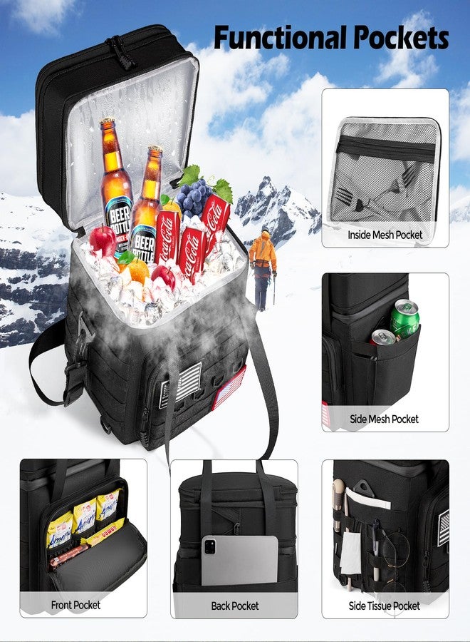 DOLOPL صندوق غداء DOLOPL للرجال، حقيبة غداء معزولة قابلة للتمدد باللون الأسود للرجال/النساء، حقيبة غداء تبريد كبيرة تكتيكية مانعة للتسرب ومقاومة للماء بسعة 16 لترًا مع حزام كتف قابل للتعديل للاستخدام في الهواء الطلق والنزهات والمكتب - Image 3