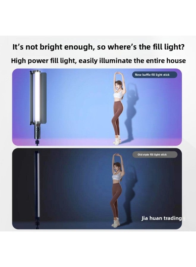 إسكدنيا Rgb Photography Fill Light Handheld Led Fill Light Rod Outside Shot Light Indoor And Outdoor Night Scene Color Video Portable-Specifications:【lighten Up⭐16000lm】 Baffle·rgb Fill Light Stick+ 2m Light Stand+remote Control - Image 4