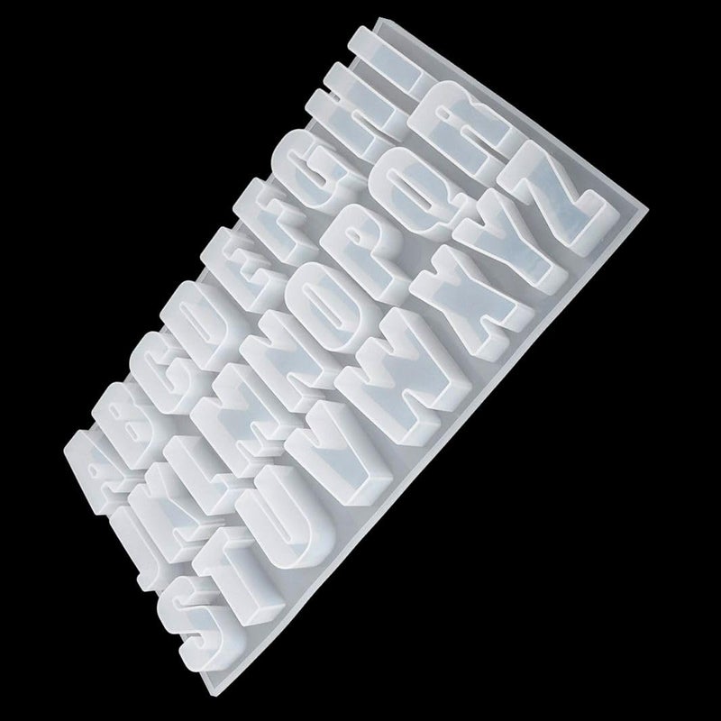 EnaMeena 2 Pack Silicone 26 English Big Letter Alphabet Resin Molds 25 mm 1 inch Depth for Number Plate Presentation House Number DIY Project and More