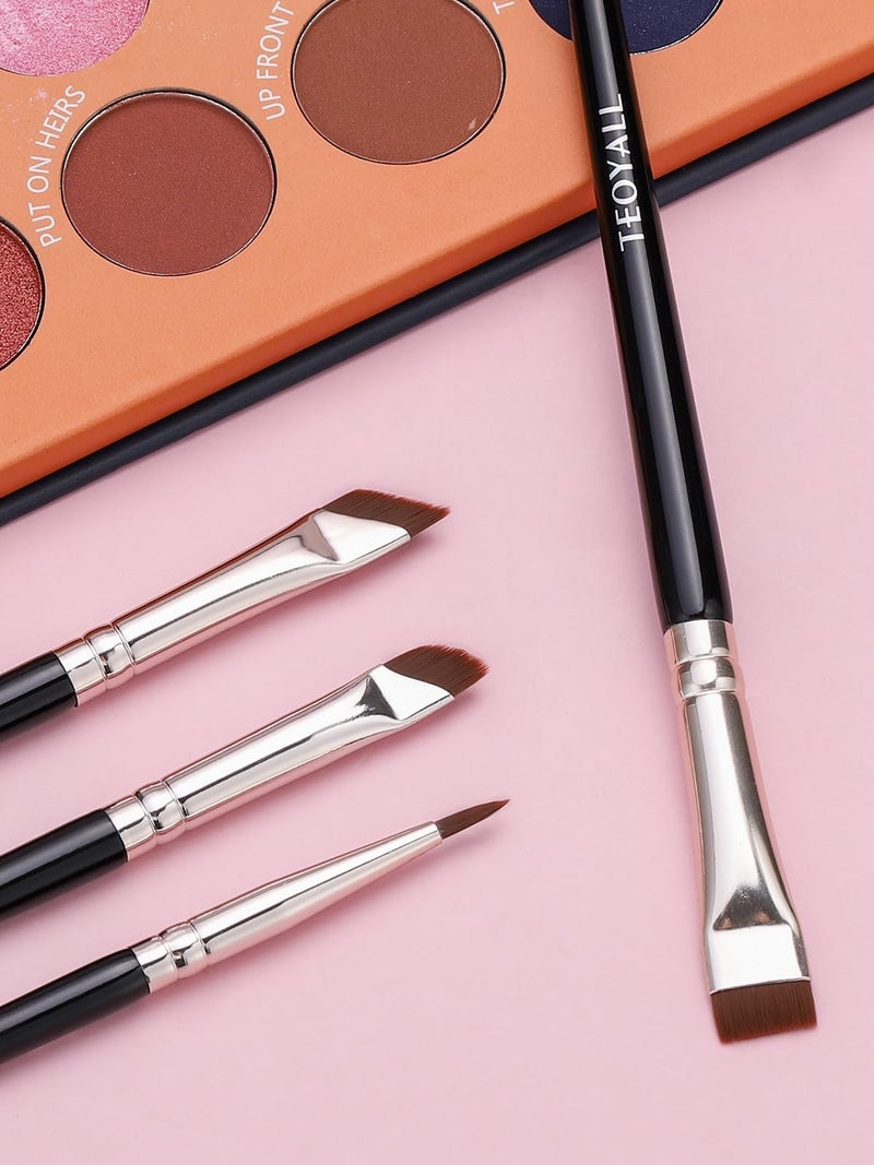 TEOYALL Eyeliner Brush Set, 4 PCS Ultra Thin Slanted Angled Precision Fine Point Eyeliner Brush, Flat Eyebrow Brush - Image 2