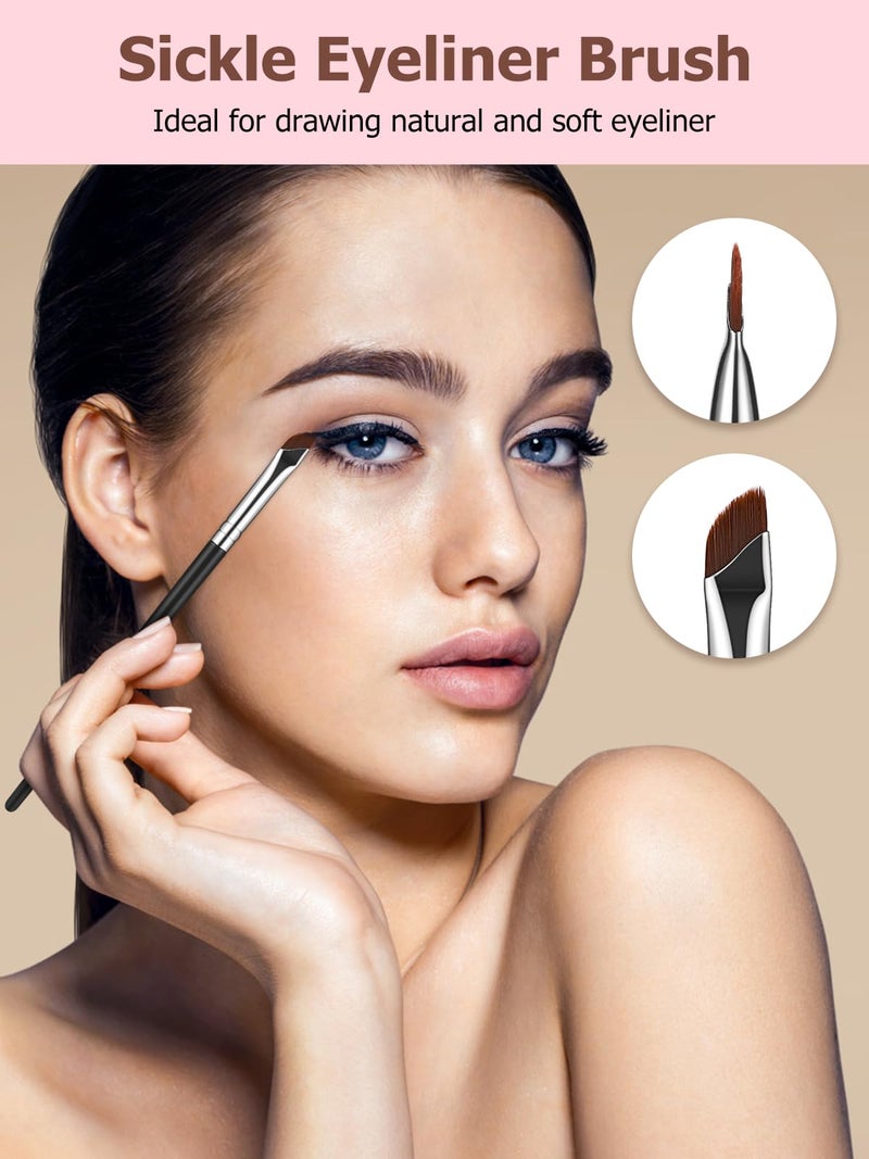 TEOYALL Eyeliner Brush Set, 4 PCS Ultra Thin Slanted Angled Precision Fine Point Eyeliner Brush, Flat Eyebrow Brush - Image 5