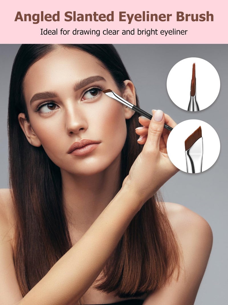 TEOYALL Eyeliner Brush Set, 4 PCS Ultra Thin Slanted Angled Precision Fine Point Eyeliner Brush, Flat Eyebrow Brush - Image 4